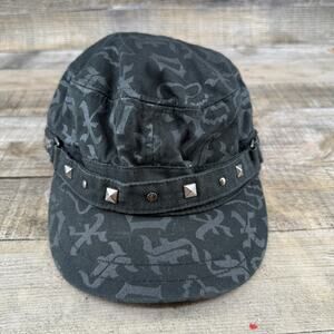 Fox Womens Hat Studded Black Y2K Streetwear One Size